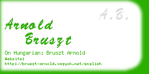 arnold bruszt business card